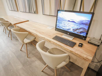 Business center with computer